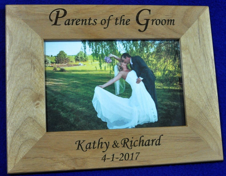 Parents Of The Groom Wedding Gift For Parents Custom Picture Frame Grooms Parents Gift Mother & Father Of The Groom Wedding Frames image 1