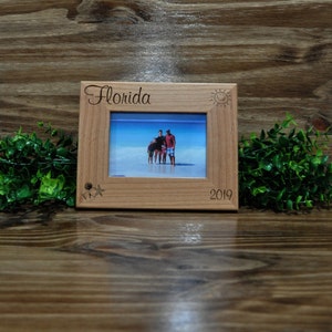 Vacation Frame, Personalized Picture Frame, Vacation Gift, State Frames, Personalized Trip Frame, Wood Photo Frames Family Beach Vacation, image 4