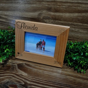 Vacation Frame, Personalized Picture Frame, Vacation Gift, State Frames, Personalized Trip Frame, Wood Photo Frames Family Beach Vacation, image 5
