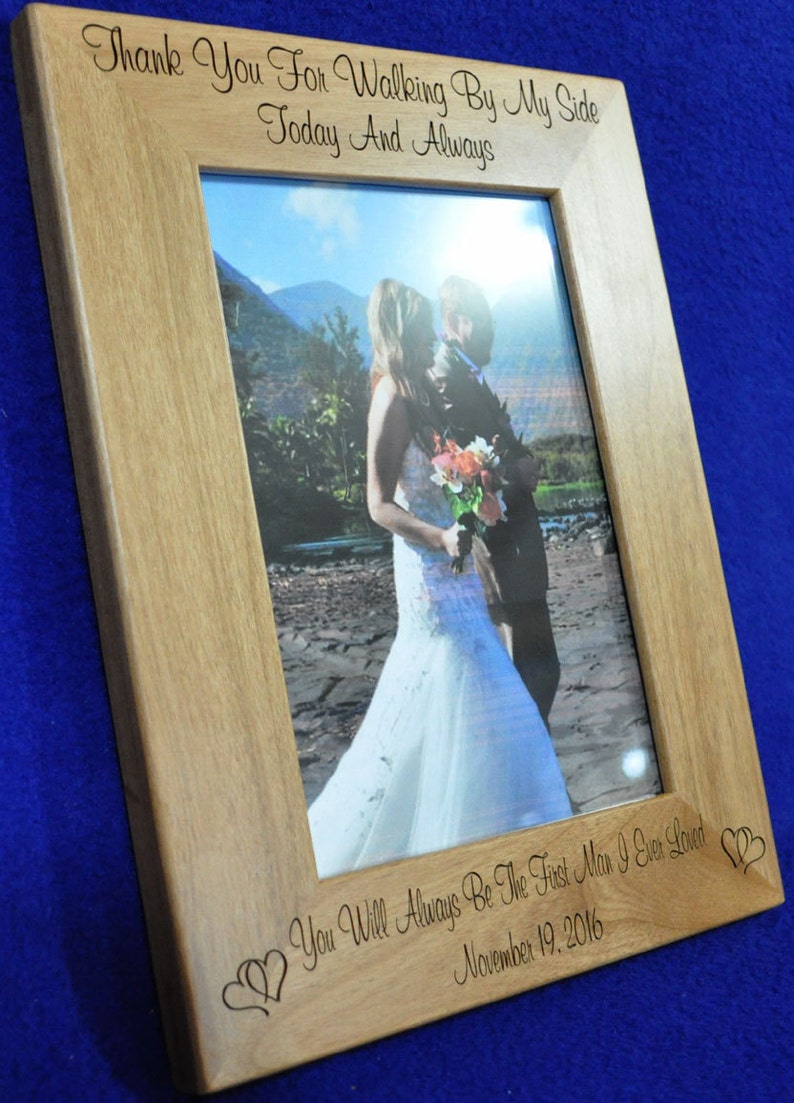 Father Of The Bride Gift Gift For Dad Birthday Gift For Dad Christmas Gift Dad Engraved Picture Frames To Dad From Bride Frames image 3
