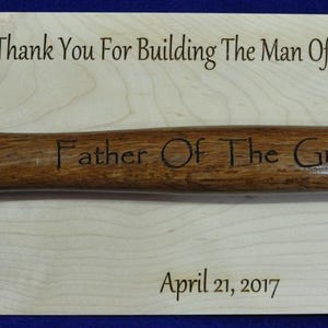 Father Of The Groom Gift Parents Of The Groom Gift Stepfather Of The Groom Gift For Parent Of The Groom Custom Engraved Hammer image 2