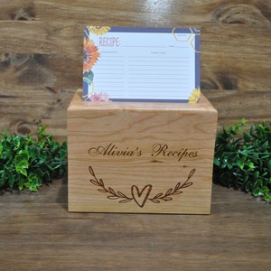 Christmas Gift For Her, Recipe Box, Birthday Gift For Mom, Bridal Shower Gift, Keepsake Box, Personalized Recipe Box, Recipes, Heirloom Gift