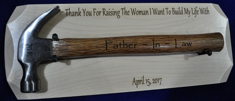 Father In Law Gift Gift For Bride's Dad Bride's Dad Gift For Brides Dad From Groom Engraved Hammer Wedding Gift For Father In Law image 2