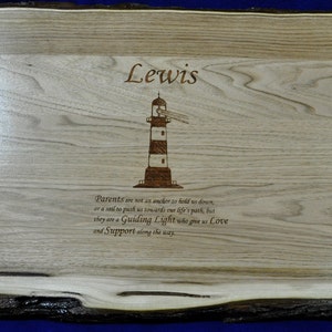 Personalized Gift To Parents Parents Gift Lighthouse Engraved Serving Tray Parents Of The Bride Gift Parents Of The Groom Gift image 1