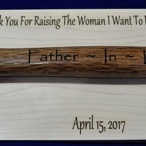 Father In Law Gift Gift For Bride's Dad Bride's Dad Gift For Brides Dad From Groom Engraved Hammer Wedding Gift For Father In Law image 3