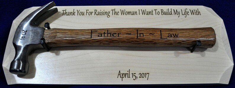 Father In Law Gift Gift For Bride's Dad Bride's Dad Gift For Brides Dad From Groom Engraved Hammer Wedding Gift For Father In Law image 3