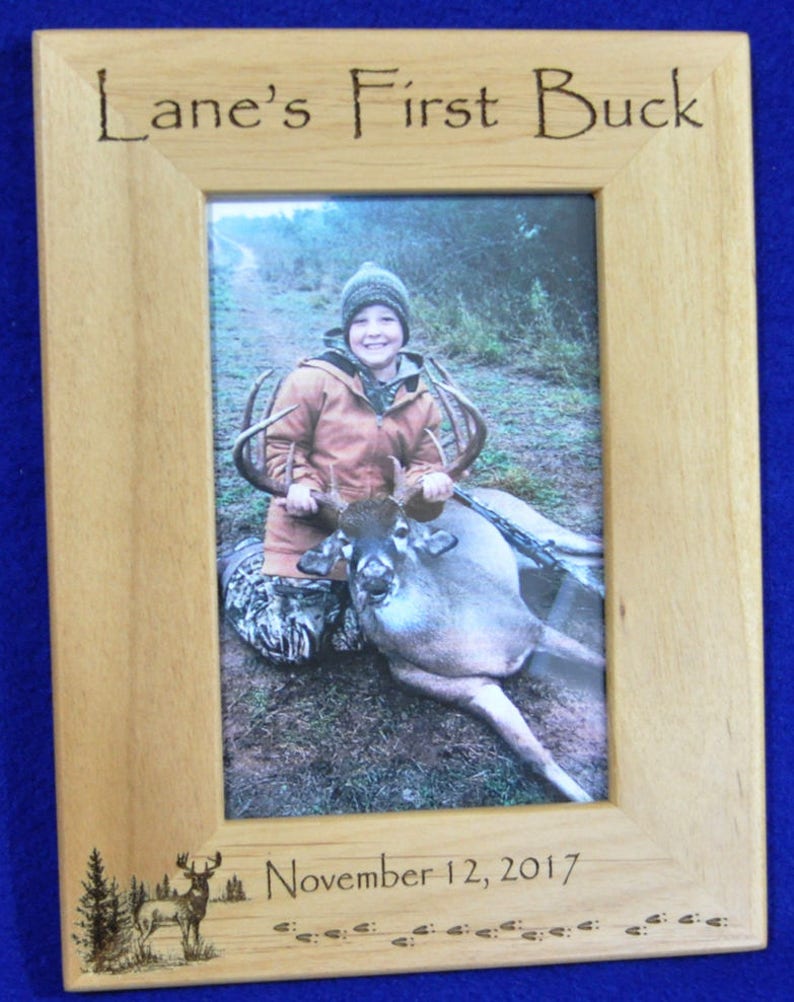 First Buck First Deer Deer Hunting Frame Custom Frame 1st Deer Childs First Deer Frame Hunting Deer Frame Deer Hunting image 6