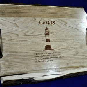 Personalized Gift To Parents Parents Gift Lighthouse Engraved Serving Tray Parents Of The Bride Gift Parents Of The Groom Gift image 3