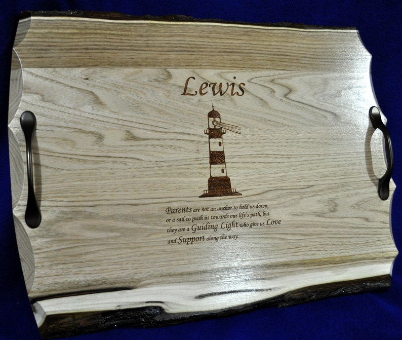 Personalized Gift To Parents Parents Gift Lighthouse Engraved Serving Tray Parents Of The Bride Gift Parents Of The Groom Gift image 3