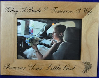 Parents Of The Bride Gift ~ Engraved Picture Frame ~ Weddings ~ Parents Of The Bride Frame ~ Wedding Gift For Parents ~ Custom Frames ~ Love