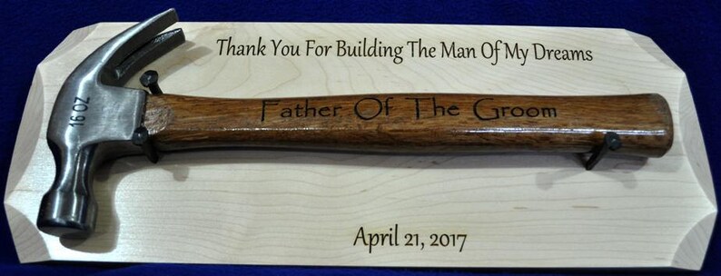 Father Of The Groom Gift Parents Of The Groom Gift Stepfather Of The Groom Gift For Parent Of The Groom Custom Engraved Hammer image 3