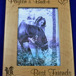 Horse Gift Horse Frame Horses Custom Picture Frame Horse Lover Gift Pet Frame Best Friend Gift Frames Western Frame Pets image 3