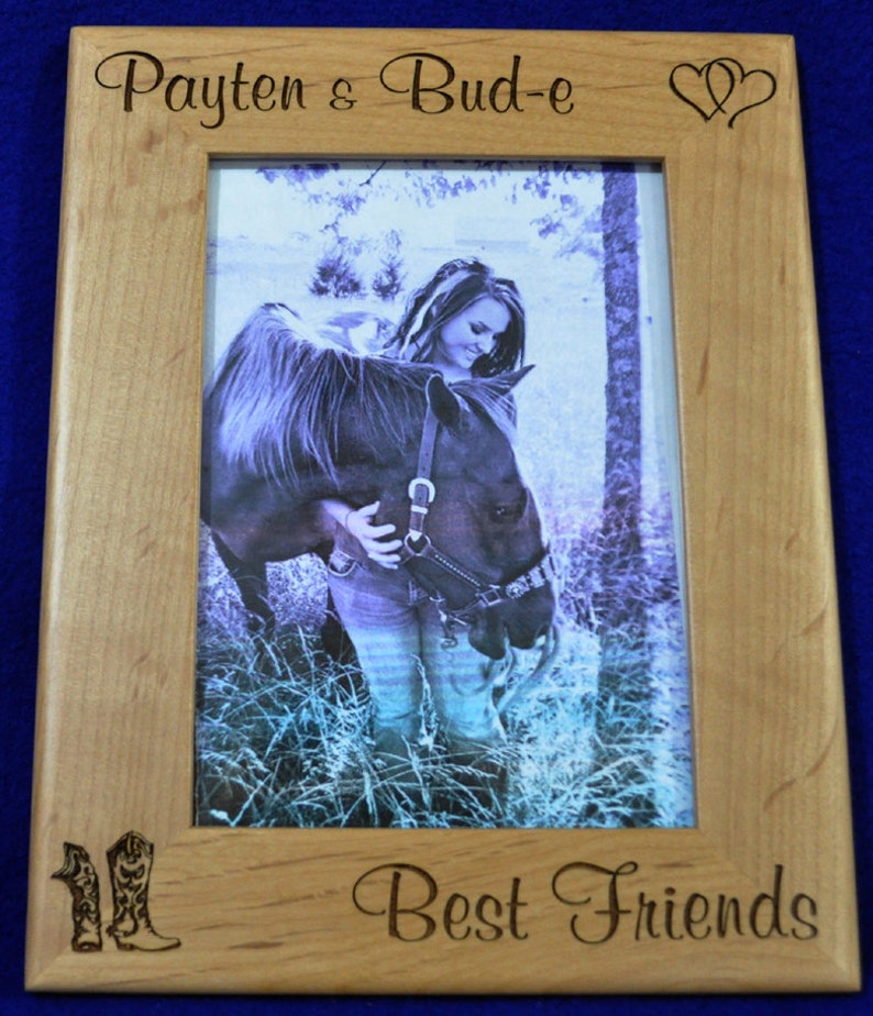 Horse Gift Horse Frame Horses Custom Picture Frame Horse Lover Gift Pet Frame Best Friend Gift Frames Western Frame Pets image 3