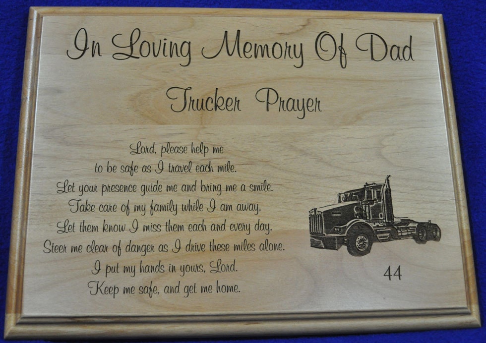 Truck Driver Gift in Loving Memory Memorial Gift Etsy Israel
