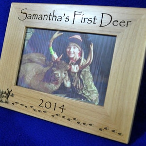 First Deer Frame First Deer Deer Hunting Frame Custom Frames 1st Deer Child's First Deer Frame Wood Engraved Frames Deer USA image 4