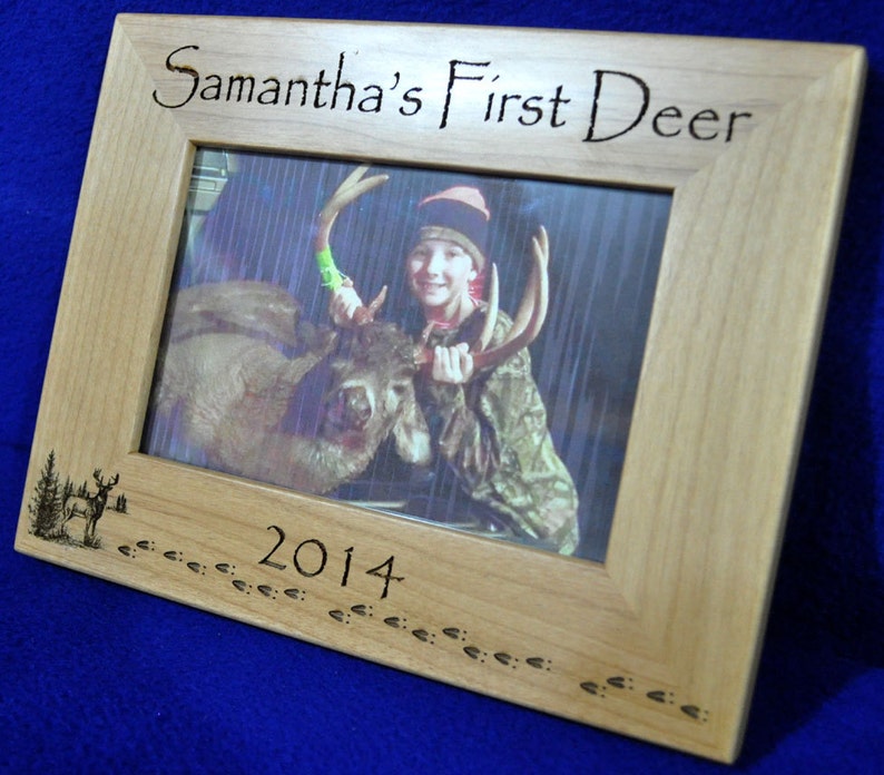 First Deer Frame First Deer Deer Hunting Frame Custom Frames 1st Deer Child's First Deer Frame Wood Engraved Frames Deer USA image 4