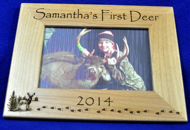 First Deer Frame First Deer Deer Hunting Frame Custom Frames 1st Deer Child's First Deer Frame Wood Engraved Frames Deer USA image 2