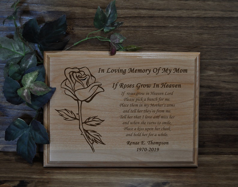 Remember Roses In Loving Memory ~ Sympathy Gift ~ Memorial Gift ~ Sympathy Gift for ...