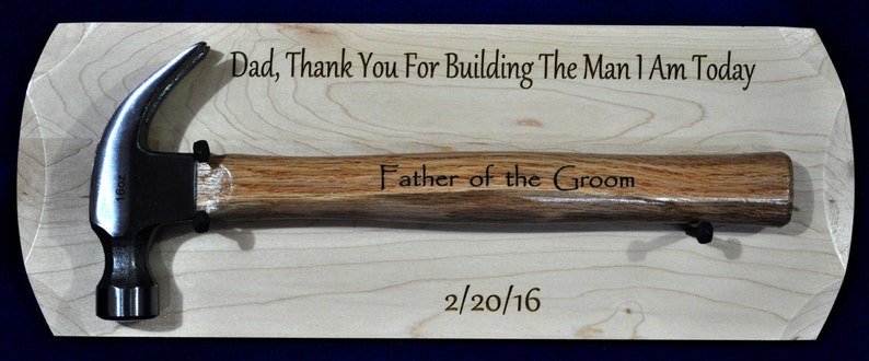 Father Of The Groom Gift For Dad Stepfather Grandfather Gift Engraved Hammer Groomsmen Gift To Dad From Son Great Gift for Dad image 1