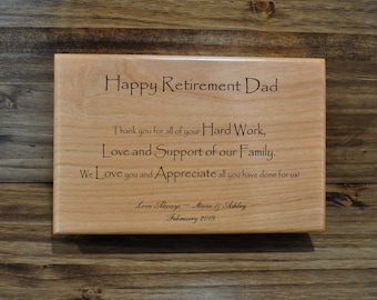 Retirement Gift For Dad | Retirement Gift | Engraved Wood Valet Box | Custom Wood Box | Gift For Dad | Personalized Box For Dad | Retirement