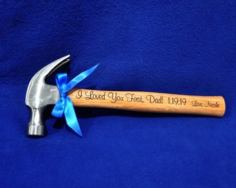 Father Of The Bride Gift ~ Wedding Gift For Dad ~ Dad Gift ~ To Dad From Daughter ~ Engraved Hammer ~ Stepfather Gift ~ Brides Gift For Dad