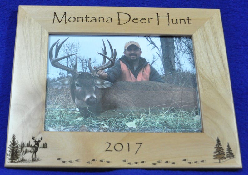 Deer Hunting Hunting Frame Hunting Gift Gift For Hunter Hunting Picture Frame Free Engraving Your State Engraved Whitetail image 7