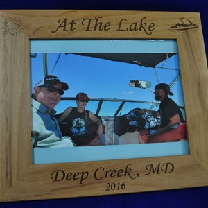 Vacation Frame Lake Picture Frame Gift For Boater Boating Frames Water Skiing Frame Custom Picture Frames Speed Boat Boating image 1