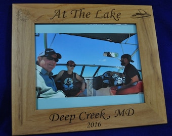 Vacation Frame ~ Lake Picture Frame ~ Gift For Boater ~ Boating Frames ~ Water Skiing Frame ~ Custom Picture Frames ~ Speed Boat ~ Boating