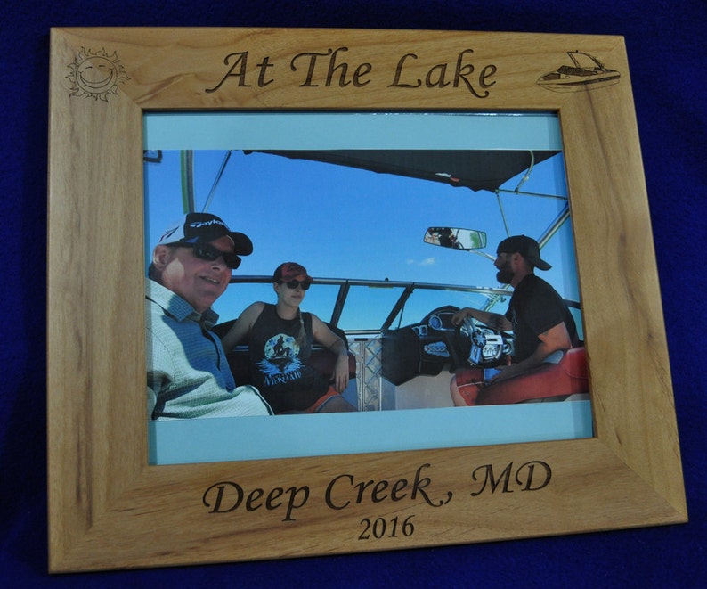 Vacation Frame Lake Picture Frame Gift For Boater Boating Frames Water Skiing Frame Custom Picture Frames Speed Boat Boating image 1