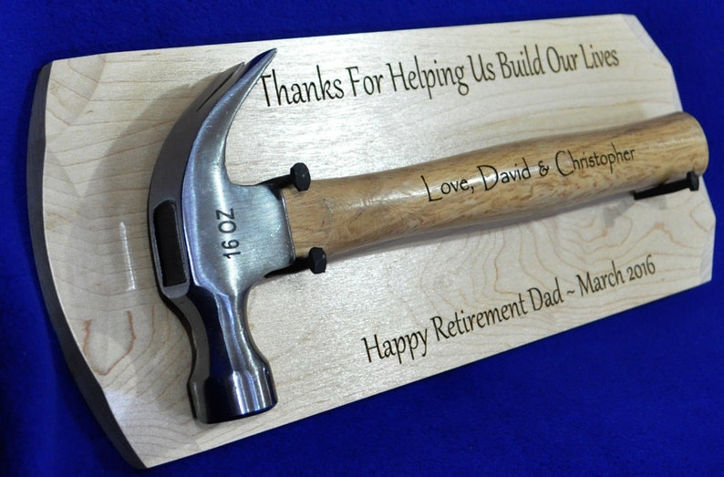 Retirement Gift Hammer Plaque Personalized Hammer Gift Retirement Plaque Ceremonial Gift Gift For Retirement Engraved Retirement image 3