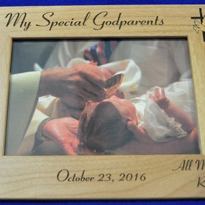 Godparent Gift Baptism Gift Baptism Frame Godfather Gift Godmother Gift Godparents Frame Baptism Frame Custom Baptism Gift image 4