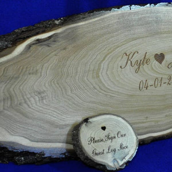 Tree Slice ~ Wedding Guest Book ~ Wood Slab Guest Book ~ Guest Book Alternative ~ Monogram Guest Book ~ Mr and Mrs Sign ~ Wedding Ideas ~