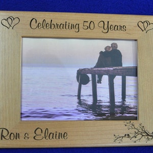 Anniversary Gift ~ 50th Anniversary ~ Milestone Anniversary Gift ~ Custom Picture Frame ~ Anniversary Frame ~ Engraved Anniversary Gift ~