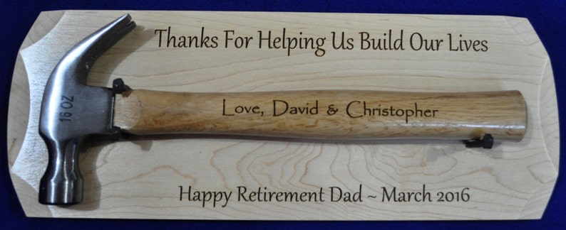 Retirement Gift Hammer Plaque Personalized Hammer Gift Retirement Plaque Ceremonial Gift Gift For Retirement Engraved Retirement image 2