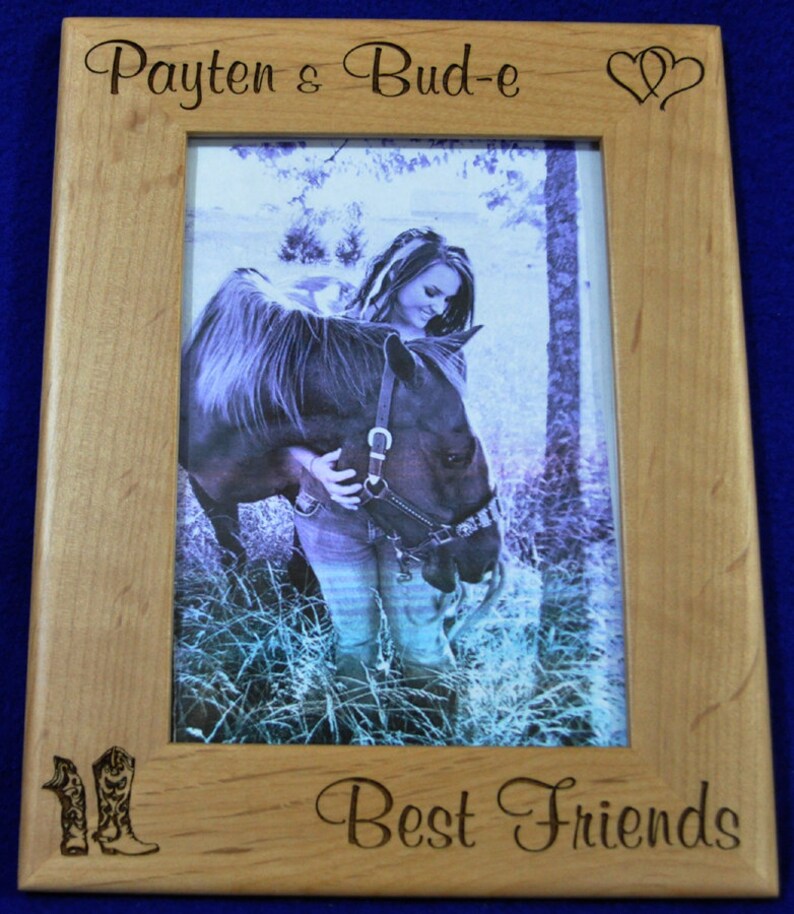 Horse Gift Horse Frame Horses Custom Picture Frame Horse Lover Gift Pet Frame Best Friend Gift Frames Western Frame Pets image 2