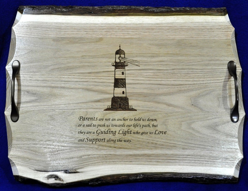 Wedding Gift To Parents Wedding Gift Lighthouse Gift Engraved Serving Tray Parents Of The Bride Gift Parents Of The Groom Gift image 2