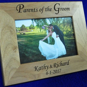 Parents Of The Groom Wedding Gift For Parents Custom Picture Frame Grooms Parents Gift Mother & Father Of The Groom Wedding Frames image 2