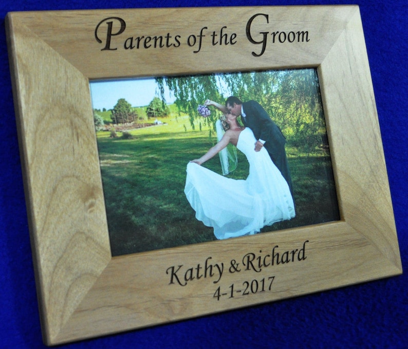Parents Of The Groom Wedding Gift For Parents Custom Picture Frame Grooms Parents Gift Mother & Father Of The Groom Wedding Frames image 2