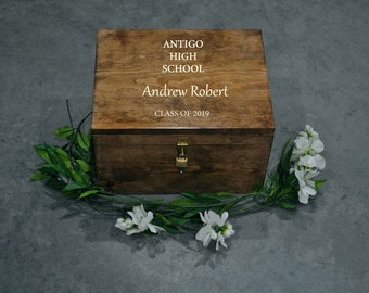 Graduation Card Box, Class Of 2026, Graduation Party Decor, High School Keepsake Box, Locked Box For Cards, Locked Box For College Room