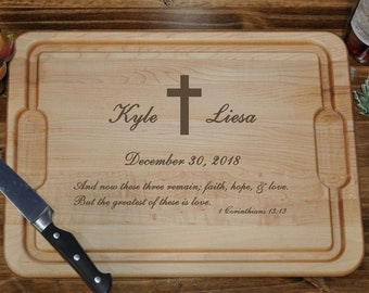 Wedding Gift For Couple | Christian Couple Gift | Personalized Cutting Board | Bridal Shower Gift | Bible Verse Gifts | Christian Gifts |