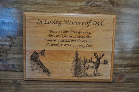 Hunting and Fishing Memorial Gift Sympathy Gift in Loving Memory Sympathy  Gifts Engraved Sympathy Gift Funeral Gift Loss of Dad 