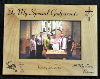 Baptism Gift.  Baptism Frame.  Godparents Gift.  Godfather Gift.  Godmother Gift.  Godparents Frame.  Picture Frame.  Baptism.  Made In USA