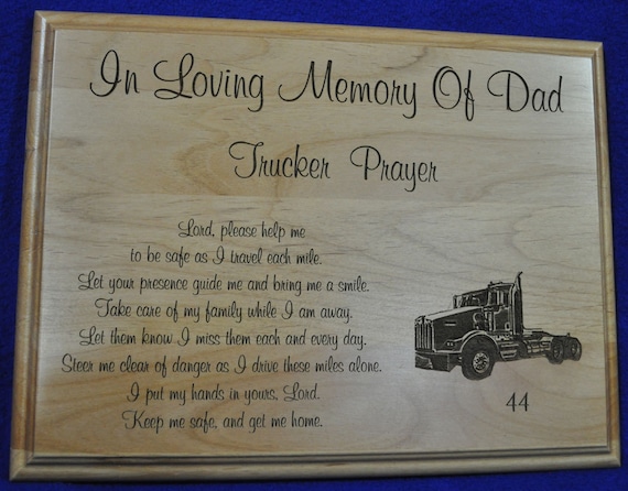 Truck Driver Gift in Loving Memory Memorial Gift Sympathy Gifts
