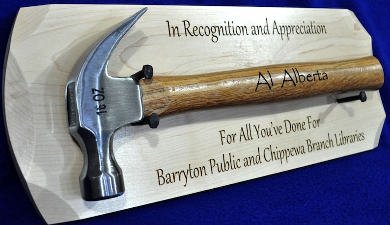 Recognition Gift Appreciation Gift Retirement Plaque Ceremonial Gift Recognition Gifts Hammer Gift Award Appreciation Gifts image 3