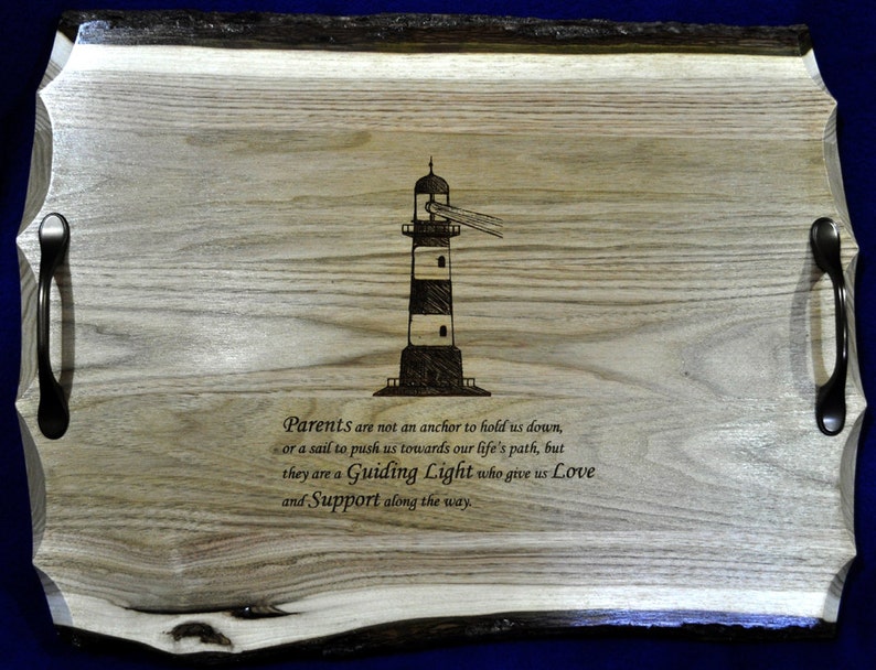 Wedding Gift To Parents Wedding Gift Lighthouse Gift Engraved Serving Tray Parents Of The Bride Gift Parents Of The Groom Gift image 3