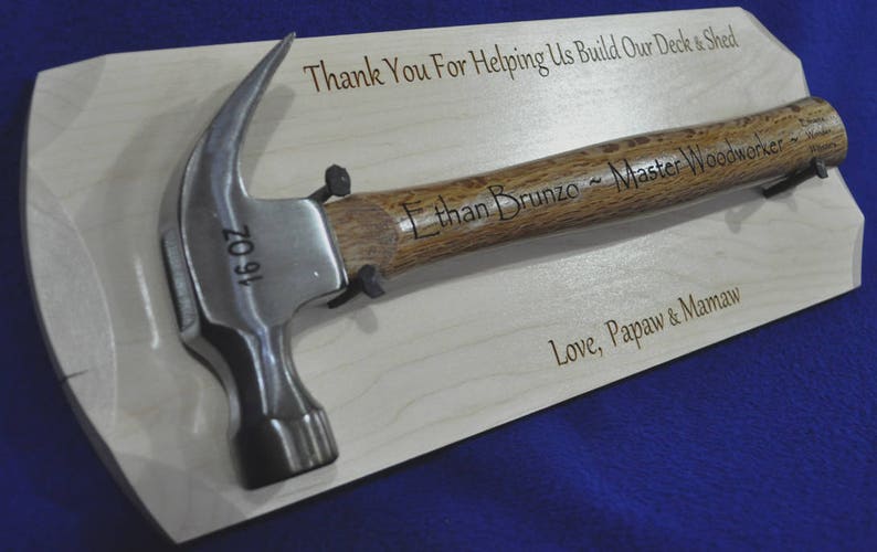 Gift For Grandson Grandson Gifts Job Well Done Gift Thank You Gifts Engraved Gifts Hammer Display Gift Custom Gifts For Boys image 5