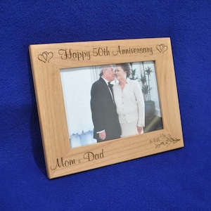 Anniversary Gift ~ 50th Anniversary ~ Milestone Anniversary Gift ~ Custom Picture Frame ~ Anniversary Frame ~ Engraved Anniversary Gift ~