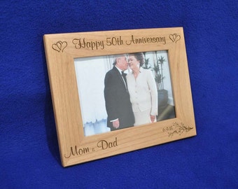 Anniversary Gift ~ 50th Anniversary ~ Milestone Anniversary Gift ~ Custom Picture Frame ~ Anniversary Frame ~ Engraved Anniversary Gift ~