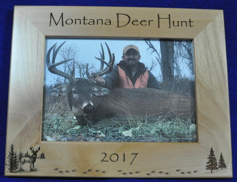 Deer Hunting Hunting Frame Hunting Gift Gift For Hunter Hunting Picture Frame Free Engraving Your State Engraved Whitetail image 3