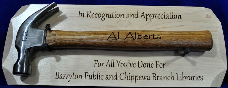 Recognition Gift Appreciation Gift Retirement Plaque Ceremonial Gift Recognition Gifts Hammer Gift Award Appreciation Gifts image 4